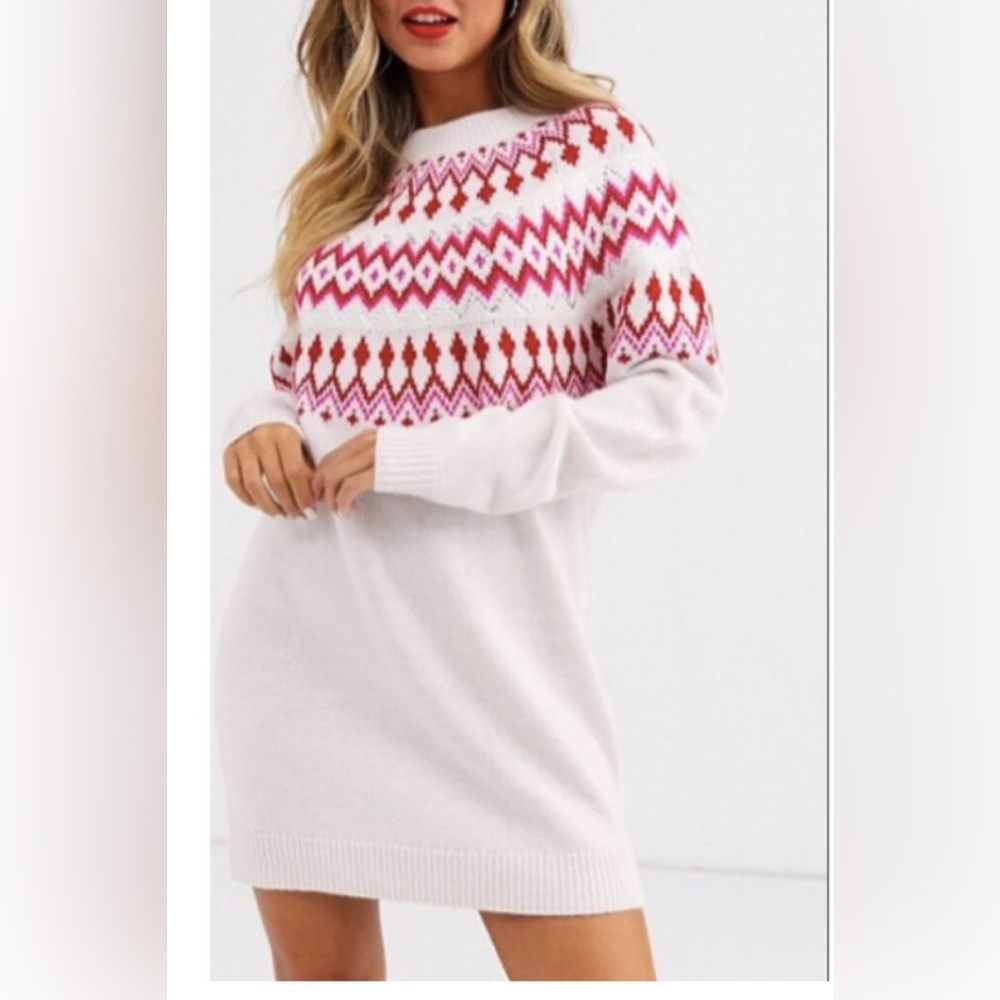 Unused ASOS White and Red Knit Dress - Picture 1 of 3